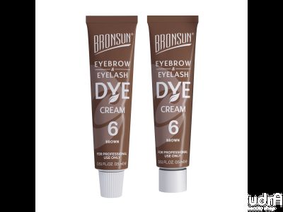 BRONSUN Крем-краска для бровей и ресниц BRC-0006, коричневый №6, 15мл 