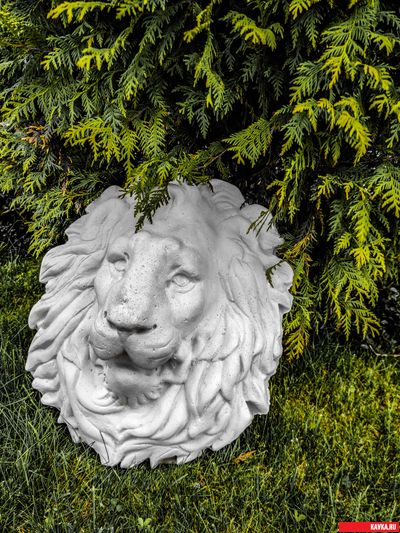 Барельеф &quot;ЛЕВ&quot;. Белый. Бетон. 450*390*140мм