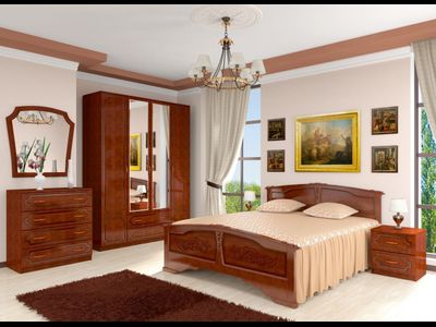 Спальный гарнитур " Лакированный " (Браво)