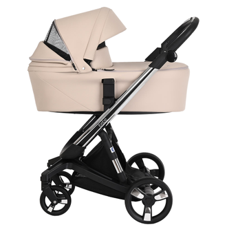 Коляска 3в1 ibebe i-stop Экокожа Beige, CHROME рама