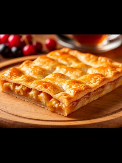Пирог с творогом и карамелью