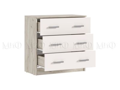 Бася Комод с 3-мя ящиками Кашемир, дуб крафт серый ш800хв816хг430 мм