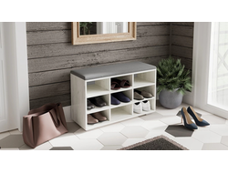 Тумба для обуви Тип 10 Дуб Крафт Белый/Велюр Графит