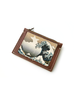 Мини-портмоне на молнии "Волна" по мотивам картины Кацусики Хокусая