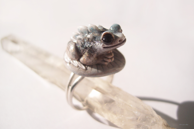 "Каменная Драконья Лягушка", кольцо в стиле фэнтези