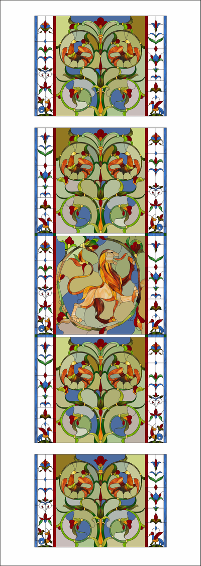 Витражная пленка, витражная пленка самоклеющаяся под заказ,пленочный витраж в старорусском стиле