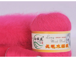 Пух норки Состав: Пух норки - 90% Полиамид - 10% метраж: 350 м вес: 50 г цвет малина