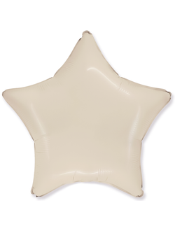 Шар (18''/46 см) Звезда, Кремовый, Сатин