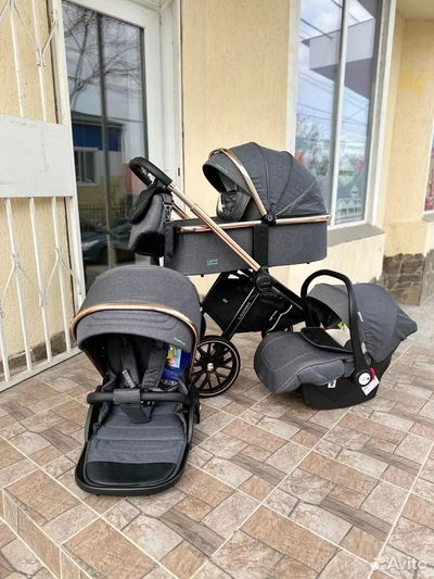 Детская коляска 3 в 1 Luxmom 788 Серый