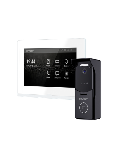 IMPULSE 7 IP WIFI KIT WHITE - комплект из 7" HD сенсорного WIFI монитора и вызывной панели с считывателем RFID-ключей Mifare, встроенный регистратор (фото) (Tuya/Smart Life)