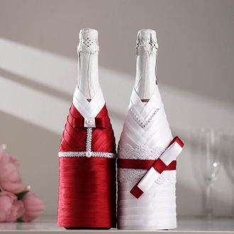 Украшения для бутылок шампанского на свадьбу