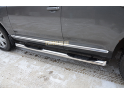 Пороги труба с проступью d76 для Volkswagen Touareg (2007-2010)