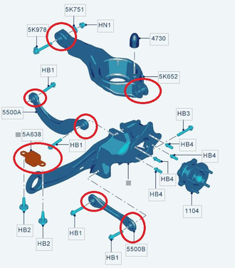 Комплект всех сайлентблоков задней подвески Форд Фокус 2 Lemfoerder 6 шт +4 шт FEBI +4 CTR(доставка по всей России!)