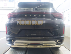 Защита заднего бампера двойная d60/42 для CheryExeed LX (2022-...)