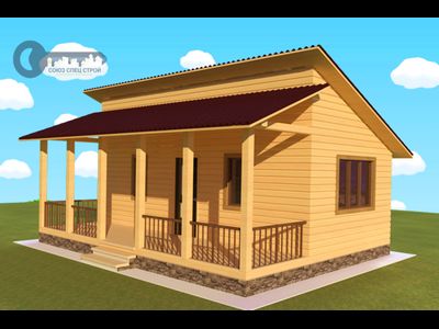 Д-05 ДАЧНЫЙ ДОМ ИЗ БРУСА: ГАБАРИТНЫЕ РАЗМЕРЫ: (6Х8М), ОБЩАЯ ПЛОЩАДЬ: 48М²