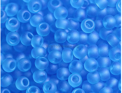 Японский бисер Toho 11/0 3CF Transparent-Frosted Aquamarine / Матовый прозрачный темный аквамарин