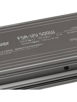 Блок питания 500W 12V IP67 Compact (12V/41.6A/500W) (IP67 металл/1 год)
