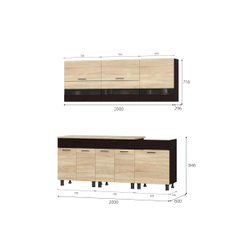 Кухонный гарнитур "Мари" 2,0м дуб сонома