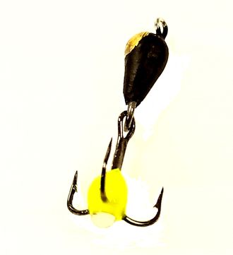 Купить Мормышка вольфрамовая Подвеска жёлт.вес.0.60gr.18mm. d-2.5mm.
