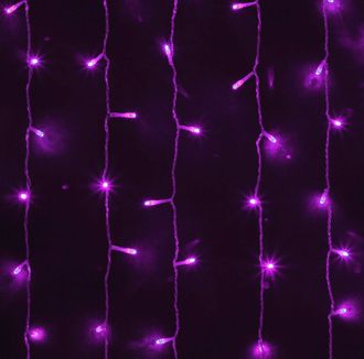Световой занавес, 925 светодиодов, 2.4х1.9 м, 25 нитей, соединяемый (до 4 шт.), уличный, фиолетовый