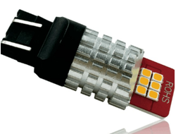 Светодиодная лампа 7443 (W21/5W) 2835-12SMD Строб, 12W, 12V, RED (красная), 1шт