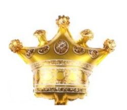 Шар с клапаном (16&#039;&#039;/41 см) Мини-фигура, Корона, 1 шт. Золото