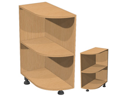 Тумба торцевая радиусная В/Ш/Г 720x300x560 мм