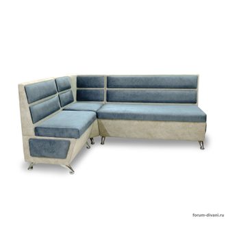 Кухонный Угловой диван "ФОРУМ-1МС", Серый/Слоновая кость, Левый