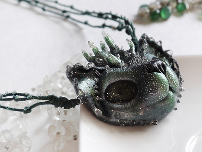 Колье в стиле фэнтези "ЛосеРог из рода лесных котов-единорогов"