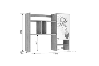 Алина Надстройка для стола 28.01 (1193х290х1007)