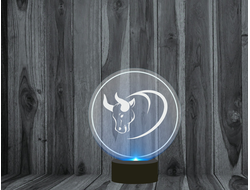 Светильник 3D, ночник с символикой "Быка" №4
