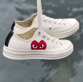 Кеды Converse Play Comme Des Garcons белые низкие