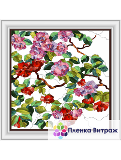 Пленка самоклеющаяся на потолок , витражная пленка, пленочный витраж с классическим рисунком