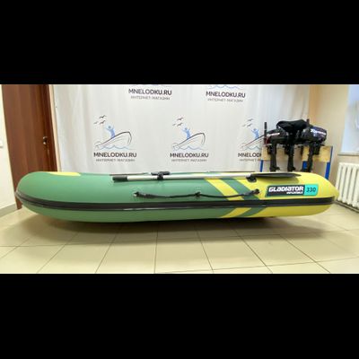 Моторная лодка GLADIATOR E330S зелено-оливковый