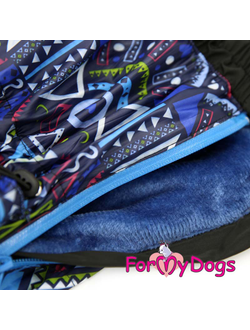 Комбинезон для больших собак  Геометрия синий