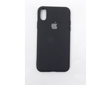 Защитная крышка силиконовая iPhone X черная, матовая, с логотипом