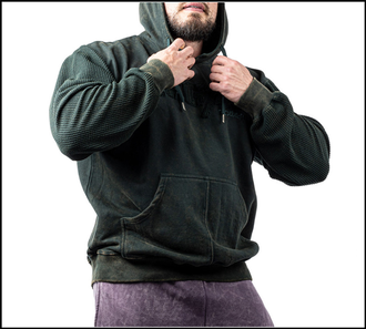 Худи 4900-864/405 Legal Power Stonewashed Bostomix зеленый камень