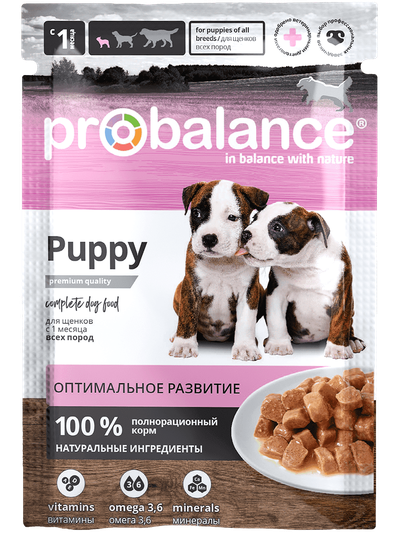 Probalance (Пробаланс) влажный корм (пауч) для щенков и кормящих собак 85 г