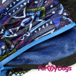 Комбинезон для больших собак  Геометрия синий