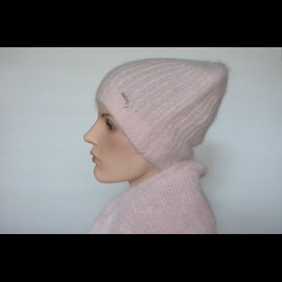 Шапка вязаная розовая из мохера Vizio Италия 6946 CYO