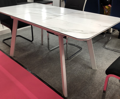 Стол ARUBA 120 GREY-WHITE/ WHITE глазурованное стекло М-City