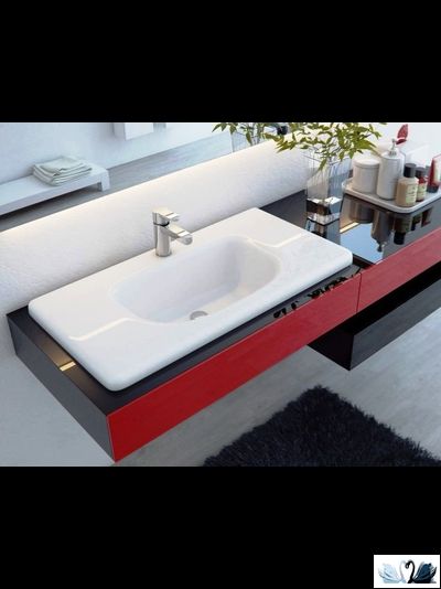 Раковина Эстет Olivia 120 х 45 см из камня на столешницу