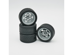 Tires and Hubs/ AN Cada56Ax4 КОМПЛЕКТ 4 шт покрышки CaDa Wheel 56 x 28 ZR Street с диском 43х26 мм в сборе  (АНАЛОГ) Light Bluish Gray  / AN SET, n/a (9969-1) / 8 шт.