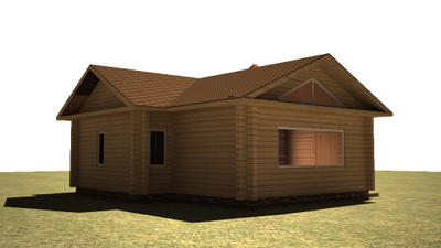 Гостевой одноэтажный дом-баня из клееного бруса КБ-02, 52м2