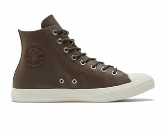 Кеды Converse Chuck Taylor All Star Leather кожаные коричневые высокие