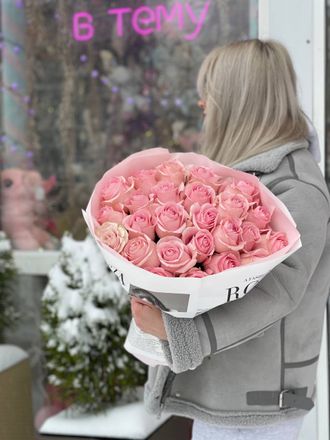 Букет нежно-розовых роз Эквадор
