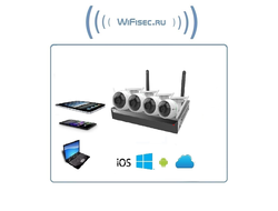 ezWireLess Kit CS-BW3424B0-E40 комплект системы WiFi видеонаблюдения состоит из 4 видеокамер Full HD + видеорегистратор