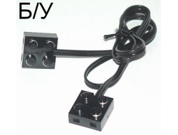 ! Б/У - Electric, Wire with Brick 2 x 2 x 2/3 Pair,  15 Studs Long, Black (5306bc015 / 75565) - Б/У