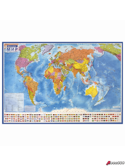 Карта мира политическая 101×70 см, 1:32М, с ламинацией, интерактивная, в тубусе, BRAUBERG. 112382