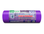 Мешки мусорные 30л 20шт фиолет. ПРЕМИУМ+ /24 МИРПАК
